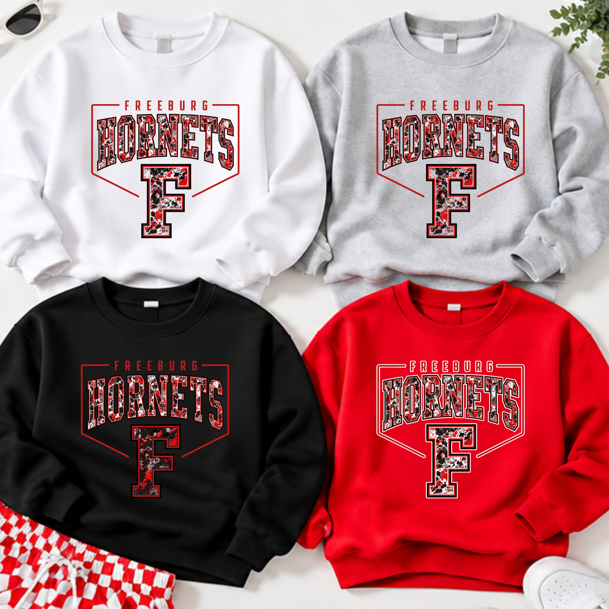 Freeburg Hornets Red Camo - Sweatshirt