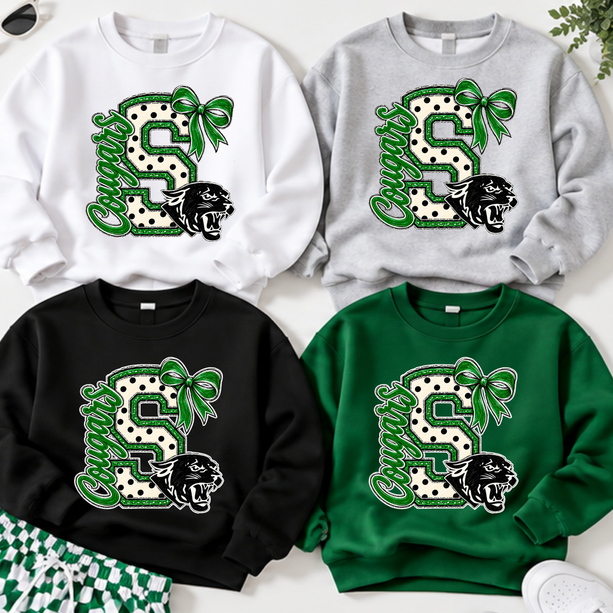 Smithton Cougars Large Polka Dot S - Sweatshirt