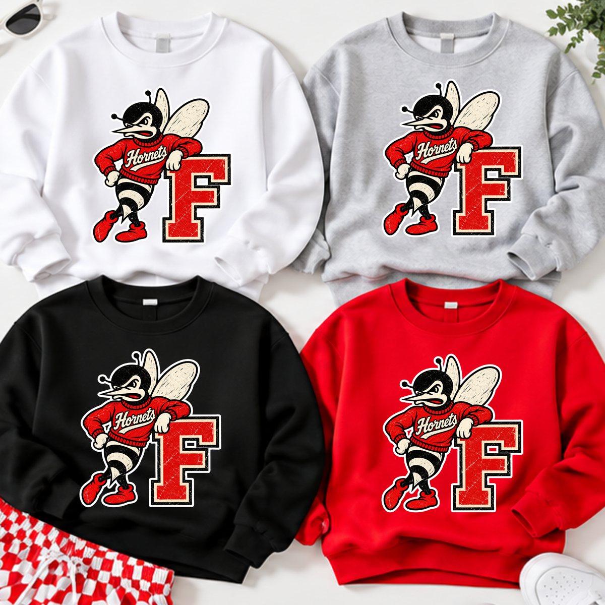 Freeburg Hornets Mascot with F - Sweatshirt